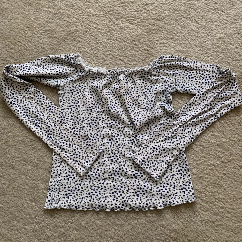 Dainty floral off the shoulder top